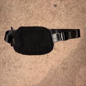 Black Fuzzy Belt Bag